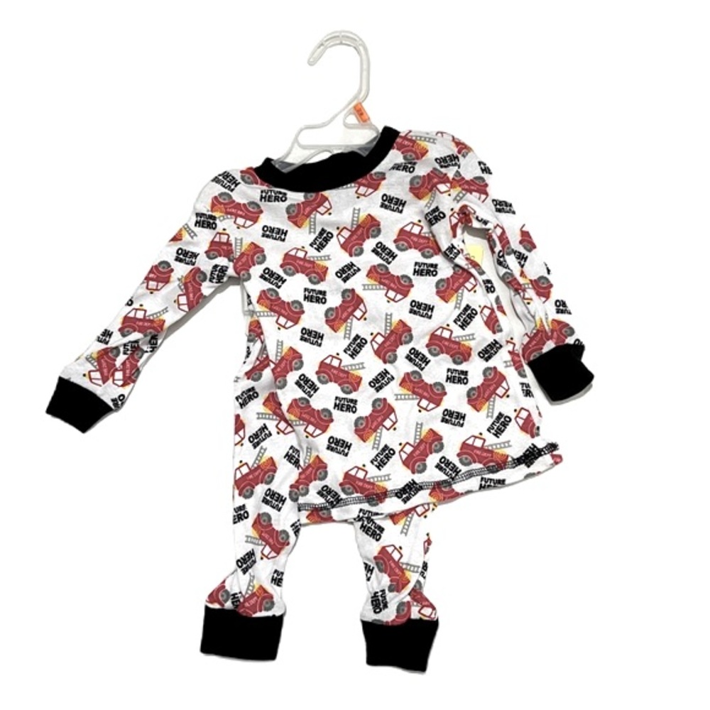 Swiggles Baby Clothes 2 Piece Set Red Firetruck Graphic 12M Pajama